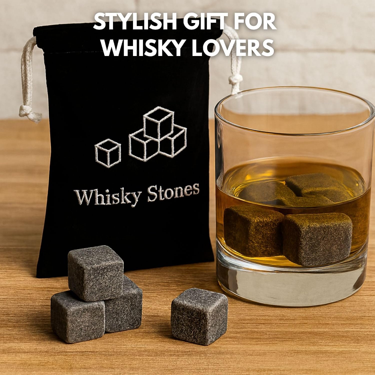 Whisky Stones ウイスキーストーン 9個セット 木製ケース付き Amazon｜ウイスキーストーン、天然ソープストーンと花崗岩の冷却ロック